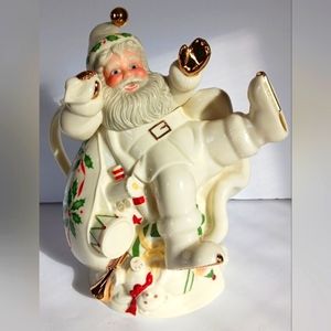 Holiday Santa with Toys Teapot - Accented with 24K Gold